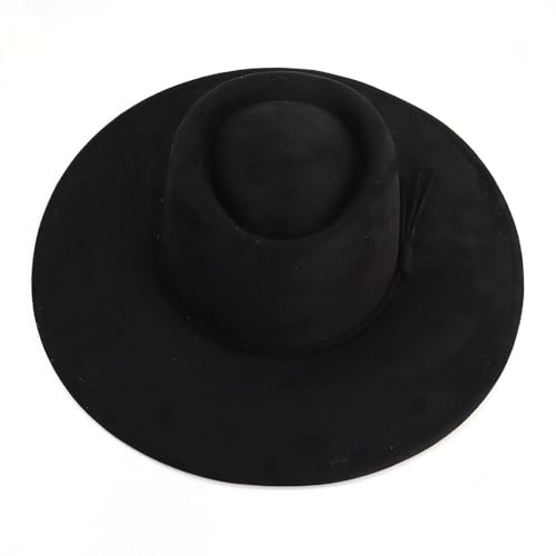 Image of LIDHAY Wide Brim Fedora Hat for Men Women Big Rancher Felt Hat Pork Pie Jazz Hat