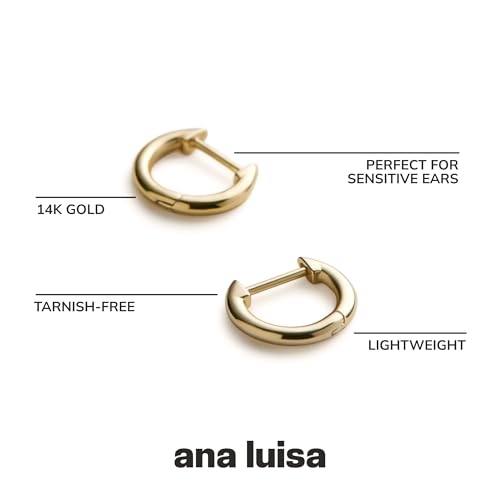 Ana Luisa Huggie Hoop Earrings - Minimal Single & Stacked Double Hoop Styles for Women - 14K Gold Plated, Silver Rhodium & Two-Tone - Hypoallergenic, Water-Resistant, Tarnish-Free4