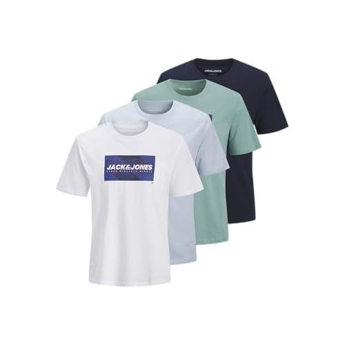 JACK & JONES Jjcole Print Tee Ss Crew Neck 4Pk Mp