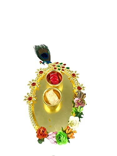 Evisha Swastik And Golden Hanging Bhai/Brother Bhabhi Rakhi Set and Roli Chawal Puja Plate Rakhi Combo-127-Kada-21-T | | rakhi || rakhi set || rakhi for brother || rakhi for brother and bhabhi || rakhi combo || bhaiya bhabhi rakhi || rakhi gifts