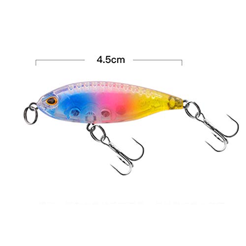 Iscas falsas, 5 peças/conjunto de 4,5 cm iscas artificiais biônicas de pesca com ganchos agudos afia