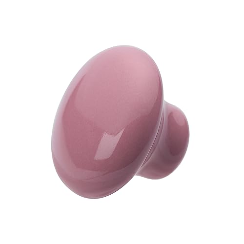 NAKUPENDA 6 Stück Möbelknöpfe Runden Keramik Schrank Schubknöpfe Knauf Keramik Runden Griffe mit Schrauben für Kinderzimmer Küchen Schränke Bücherregal (Rosa)