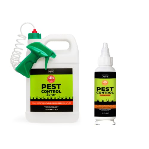 Nature's Dome Pest Control Bundle: 1 Gallon Ready-to-Use Spray and 12 oz Concentrate, Eco-Friendly, Plant-Based, Child & Pet Safe, Effective Indoor/Outdoor Insects
