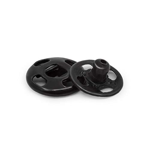 Dritz 80-30-1 Sew-On Snaps, Black, Size 3/0 12-Count