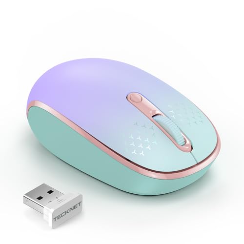 TECKNET Compact Ambidextrous Wireless Mouse for Laptop Gradient