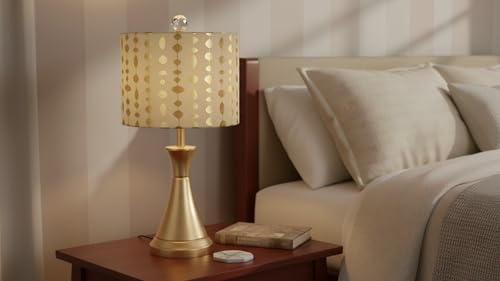 Aspen Creative 31097 Transitional Drum (Cylinder) Shaped Spider Construction Lamp Shade in Beige & Gold Printed, 12" Wide (12" x 12" x 10") by Aspen Creative - Image 6