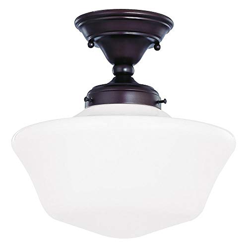Design Classics 12-Inch Schoolhouse Ceiling Light in Bronze Finish
