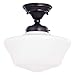 Design Classics 12-Inch Schoolhouse Ceiling Light in Bronze Finish