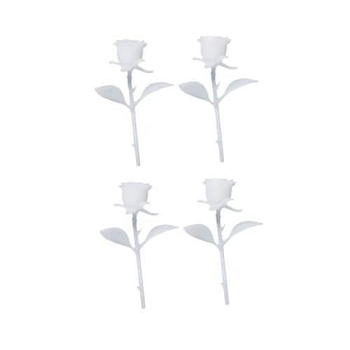 ELAYARD 4pcs Miniature Rose Models DIY Handmade Crystal Craft Kits Mini Rose Ornaments for Home Decor Wedding Craft