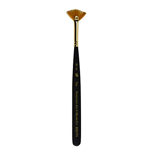 Image of Princeton Artist Brush, Mini-Detailer Brushes for Watercolor, Acrylic and Gouache Series 3050, Fan Synthetic Sable, Size 20x0