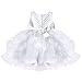 TiaoBug Baby Girls Flower Wedding Pageant Princess Bowknot Communion Party Dress White 3-6 Months