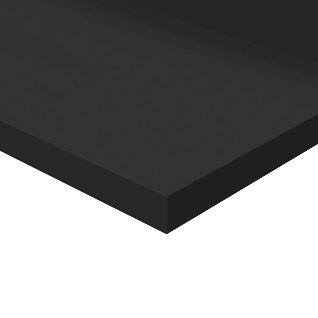 Regał na książki 8 szt. czarny wysoki połysk z materiału drewnopochodnego 80 x 30 x 1,5 cm do systemu regałowego, regał ścienny, regał stojący, możliwość rozszerzenia, przechowywanie bez