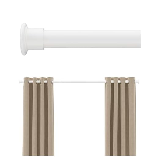 Tension Curtain Rod by EZFurni,82-121 Inches,Heavy Duty Tension Rods for Windows, No Drilling Adjustable Curtain Rod for Patio, Hold Up Blackout Curtains and Non Slip, White