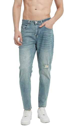 Woskrge Men's Slim fit Stretch Jeans Fashion Denim Pants Blue 32