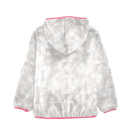 Geometric White Grey Silver Kid Fleece Jacket2