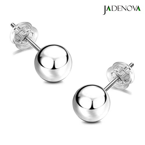 JADENOVA 925 Sterling Silver Ball Stud Earrings for Women Multiple Piercing Earring Set Round Tiny Large Studs for Sensitive Ear Hypoallergenic Men (6 pair,3mm-8mm)2