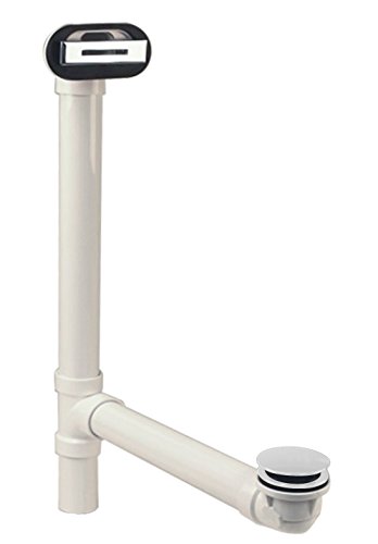 One-Day Sale: Up to 70% Off Westbrass Sch. 40 PVC Tub Waste, with Tip-Toe Drain, and Linear Overflow, Powder Coat White, D493244LD-50