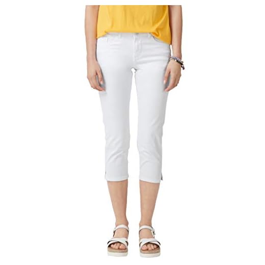 Caprihose Damen Sommer Jeans Stretch - Caprihosen Damen 3/4 Jeans, Capri Leggings -Sommerhosen Leicht High Waist Hose Frauen Leggings Stretch Elegant Knielang Kurze Sporthose-Yogahose-Jogginghose 7 s.Oliver Damen 04.899.76.5313 Hose, Weiß (White 0100), 46