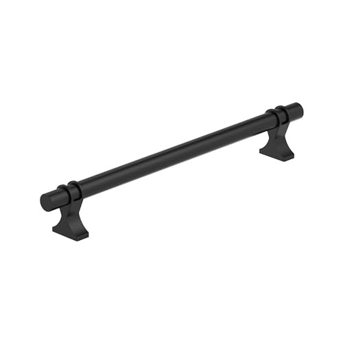 Image of Amerock Davenport 12 inch (305mm) Center-to-Center Matte Black Appliance Pull, BP36697MB