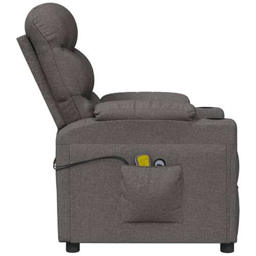 Gecheer Massagesessel Elektrisch Dunkelgrau Stoff, Relaxsessel TV-Sessel Schlafsessel Ergonomisch für Wohnzimmer Kinoabend Senioren3143504 – Bild 6