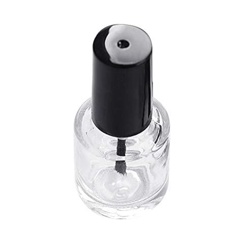 Empty Refillable Nail Polish Glass Bottles Clear Nail Polish Bottle with Brush and Black Cap for Nail Art Sample 7.5ml Cover