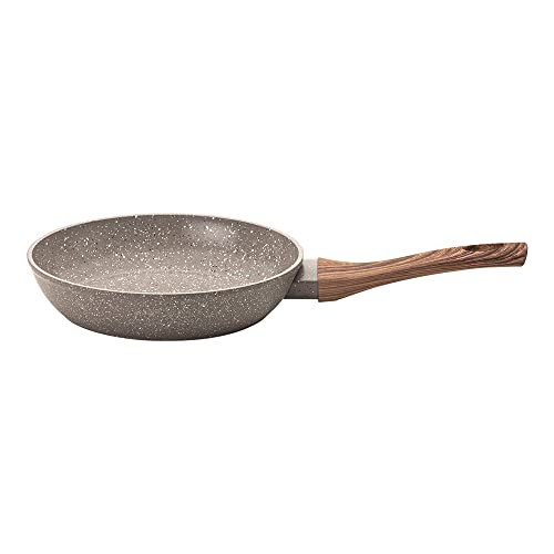 Mimo Style Frigideira Linha Grafito Cook Marrom 20cm/1,05L - Estrutura em Alumínio Revestida em Cerâmica, Fundo de Indução. Cabo Soft-Touch, Não Esquenta. Funciona em Fogão a Gás, Elétrico e Indução
