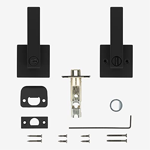 Kwikset Singapore Entry Door Lock Lever, Secure Keyed Exterior Entrance, With Reversible Handle, Smartkey Re-Key Security Technology And Microban Protection In Matte Black #TOP18