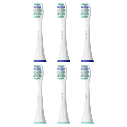PERECT Philips Sonicare Replacement Heads, 6 Pack Soft Toothbrush Heads