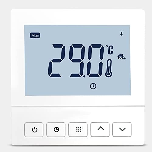 Water Underfloor Heating Thermostat Programmable 3 AMP Room Stat with Air Sensor Push Button in White Includes Kudos-Trading UK Next Working Day Prime delivery.