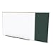 Ghent Style C 4 x 8 Feet Combination Board, Porcelain Magnetic Whiteboard and Vinyl Fabric Bulletin Board, Ebony , Made in the USA