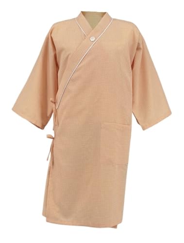 2921 介護用ねまき 前開き 着崩れしにくい (2 オレンジ, M)