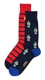 Polo Ralph Lauren Men's Mini American Heritage Bear Socks 2 Pack, Navy (401), Red, One Size