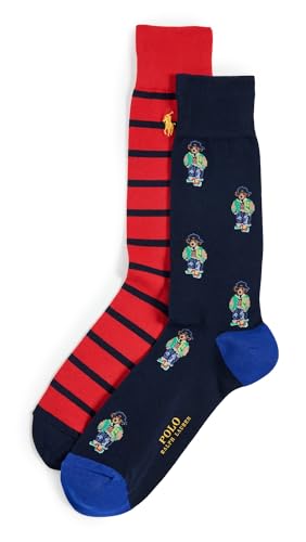 Polo Ralph Lauren Men's Mini American Heritage Bear Socks 2 Pack