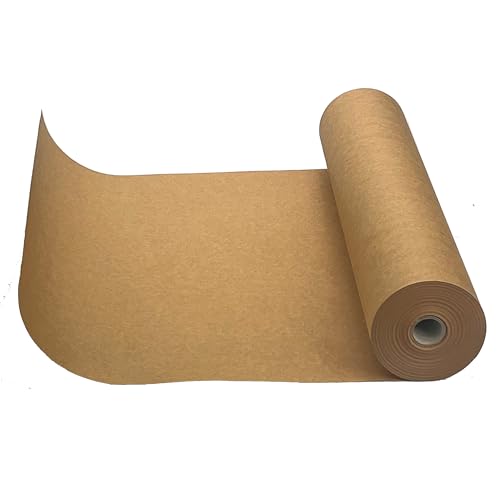 ZEZAZU Rollo de papel kraft marrón – Rollo de papel de regalo resistente de 100 g/m², ecológico y reciclado, papel de regalo biodegradable y reutilizable para manualidades, regalos y embalaje, 450 mm