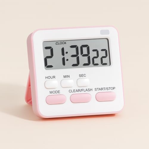 Image of YELONA Digital Magnetic Timer for Kids, Kitchen, Cooking, Egg, Teacher, Exercise, Productivity- Pink, Pack of 1