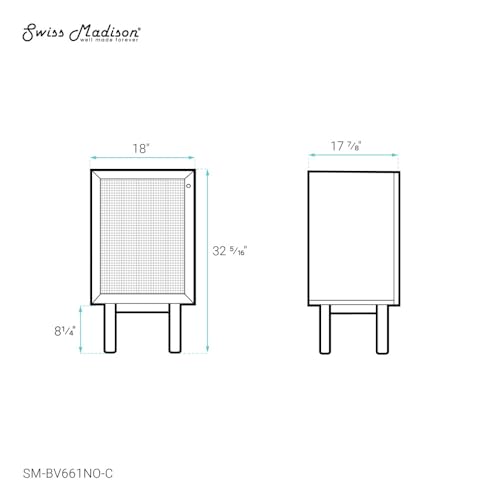 Image of Swiss Madison Classe 18 inch Freestanding Bathroom Vanity Cabinet Without Top in Natural Oak