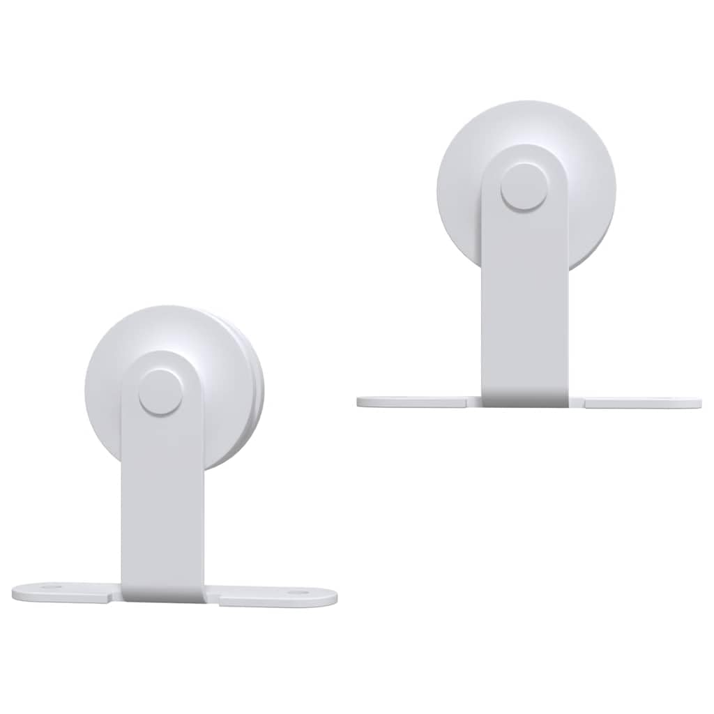 vidaXL Kit de Quincaillerie de Porte Coulissante Porte de Grange Porte d'Intérieur Système de Porte Coulissante 183 cm Acier Blanc