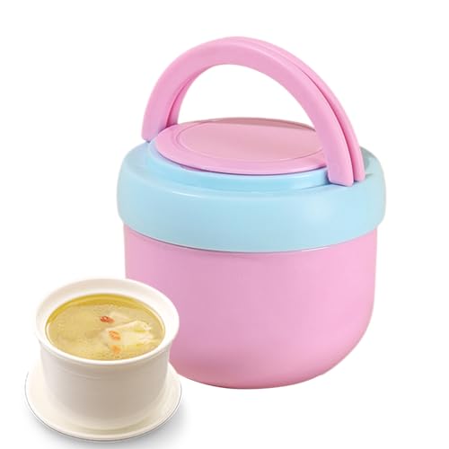 Tarro aislado para alimentos, tarro a prueba de fugas para microondas con cuchara, recipiente térmico para almuerzo, para negocios, oficina, picnic, escuela, hogar, camping, viajes por carretera