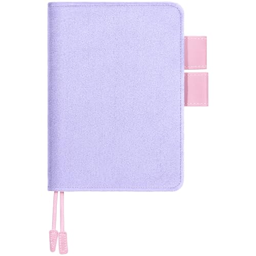 Fullhawl Velvet Cover for A6 Notebooks 4.6 x 6.7 Inches Planner Cover(Light Purple)