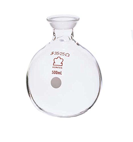Kimble Chase KIMAX 601050-0935 Borosilicate Glass Round Bottom Distilling Flask, 35/20 Spherical Joint Neck, 3000 ml Capacity
