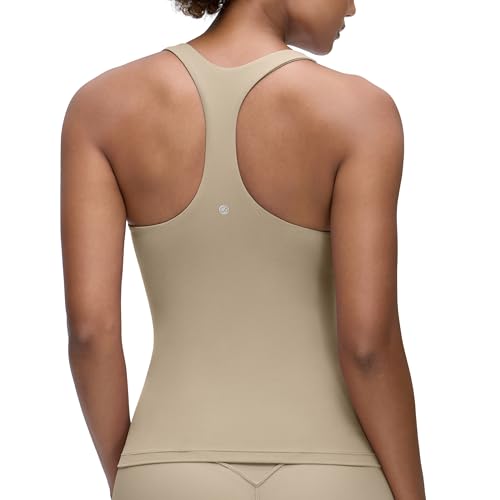 Image of CRZ YOGA Butterluxe Workout Racerback Tank Tops for Women - Padded Athletic Spandex Yoga Shirts with Built in Bra