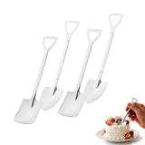 HEMOTON 4 cucharas de postre de acero inoxidable con forma de cuchara, cucharas de té, café, cucharas de azúcar, helado, sandía, color plateado