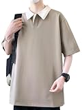 [pletward] メンズ tシャツ 半袖 夏服 vネック ファッション 耐摩耗 レイヤード 汗染み防止 シンプル 肌に優しい 快適 カジュアル 吸汗速乾 オーバーサイズ 韓国風 大きいサイズ 軽量 人気 春服 Light Gray-3XL