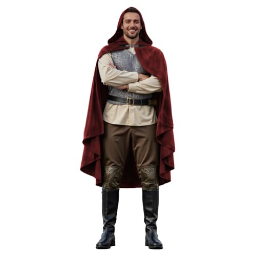 Medieval Hooded Cloak, Renaissance Cape with Hood, Wizard Witch Costume