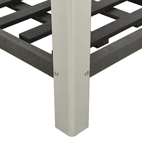 Lit surélevé de jardin en composite gris imputrescible avec rangement outils - 5