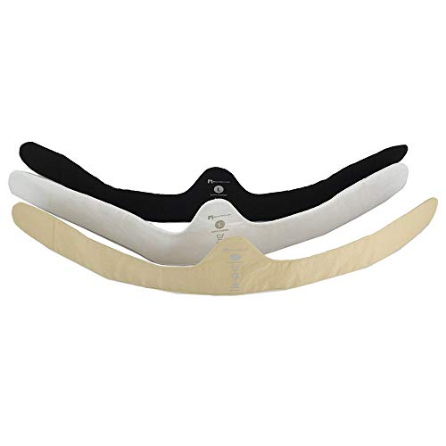 100% Cotton Bra Liner 3-Pack - Black/White / Beige - Large