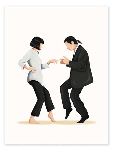 Posterlounge Pulp Fiction Dance Póster de Nour Tohme 30 x 40 cm Cuadros Decoración para la pared