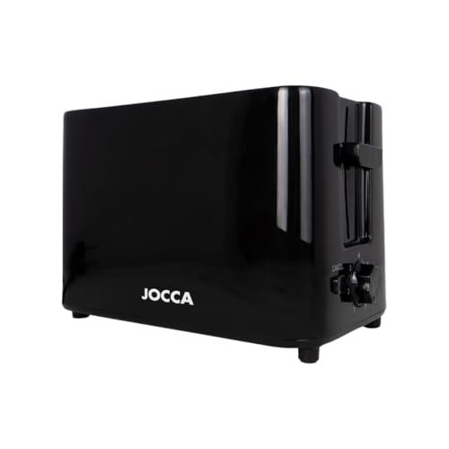 JOCCA - Tostador de pan 2 rebanadas, 700W, 7 Niveles de Tostado, Bandeja Recoge Migas Extraíble, Función Cancelar y Apagado Automático, Diseño Compacto con Compartimento para Cable
