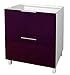 Berlenus AUCUNE - Caisson 2 Tiroirs 60 cm Aubergine Haute Brillance