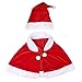 LCYZ Mantello con Cappuccio di Natale da Bambina in Velluto Mini Mantello Rosso Natalizio Invernale Costume Halloween Carnevale Party Regalo di Natale Christmas